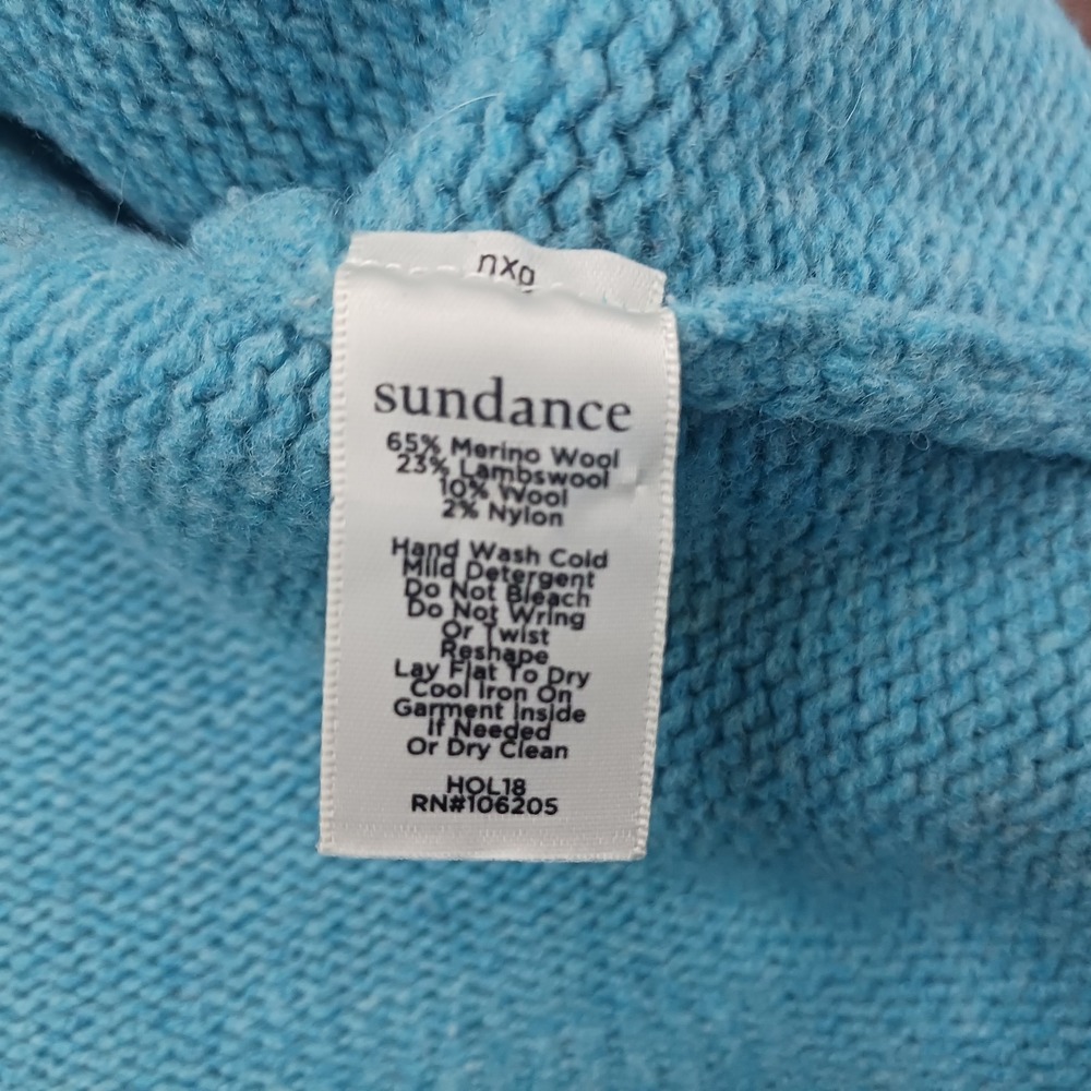 Sundance Cardigan Sweater Womens XL Blue Lambswool Fair Isle Knit Nordic READ - Picture 6 of 7
